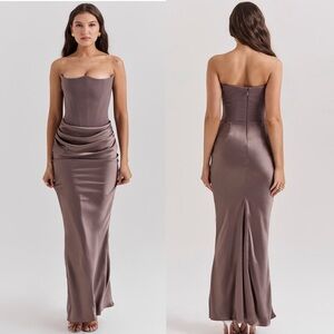 House of CB Taupe Maxi Dress